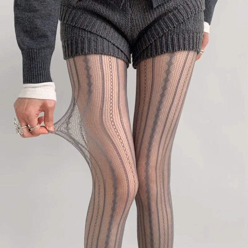 Vintage cute layering fishnet tights
