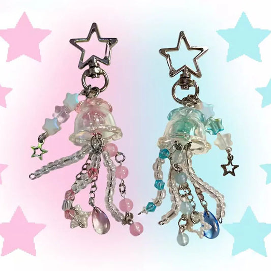 Pink & Blue happy jellyfish trinkets