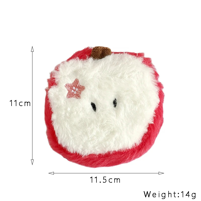 mini apple fluffy jumincore coins purse