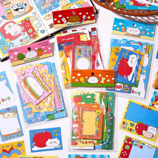 50 Pcs bright colored memo pads