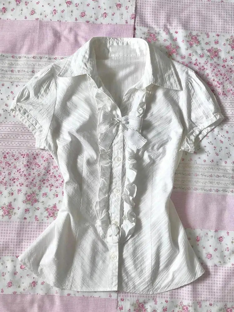 Shoujo White Layering Top