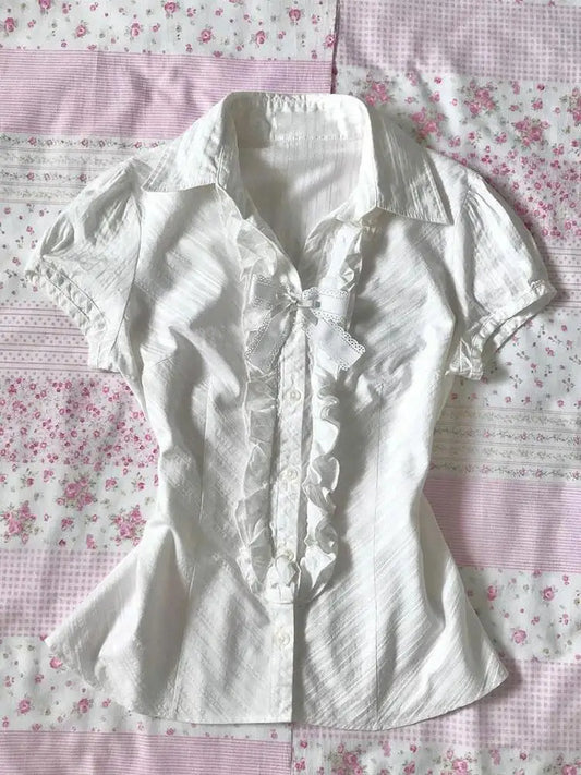 Shoujo White Layering Top