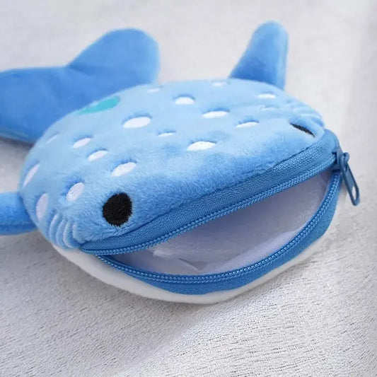 Blue shark mini pouch