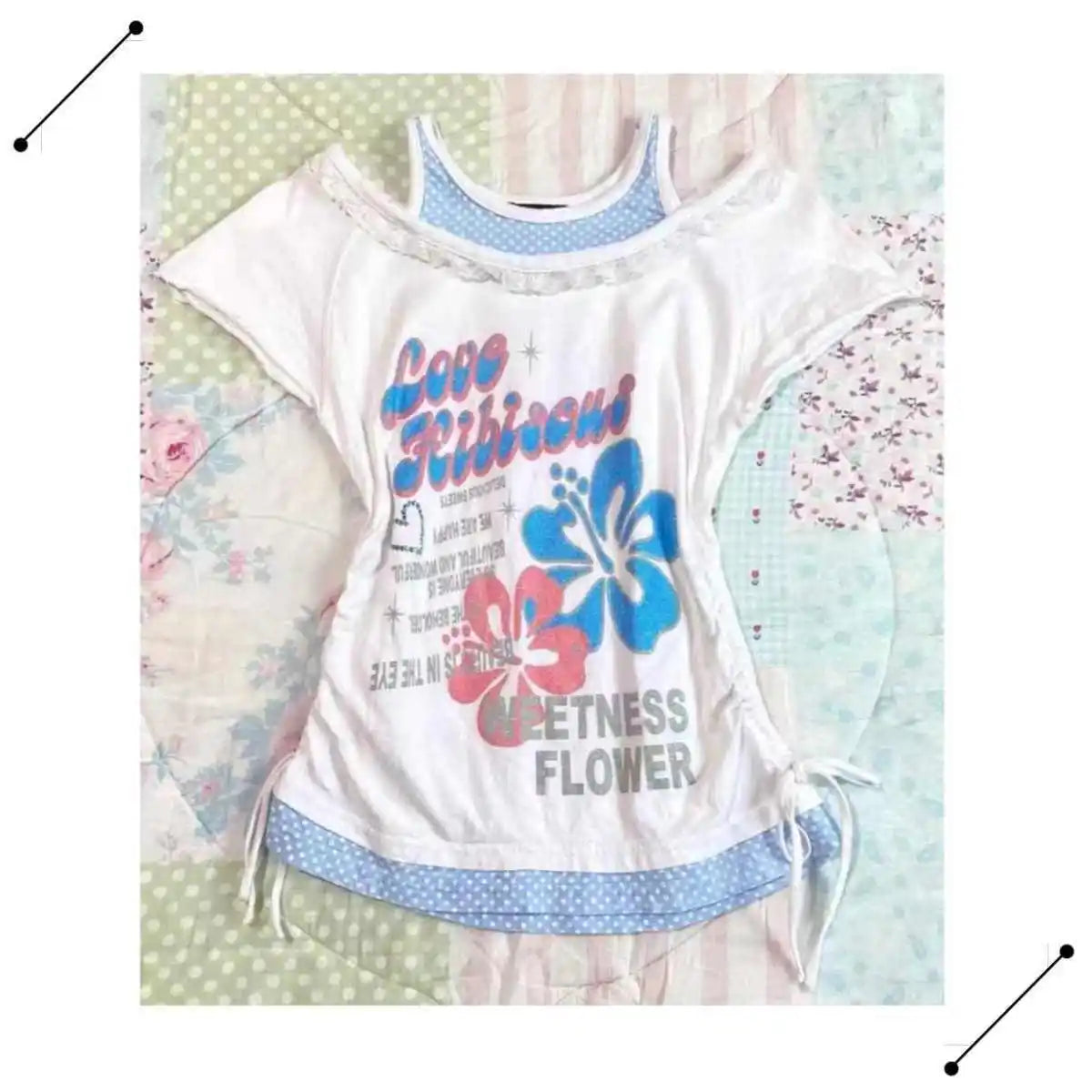 blue hibiscus summer top