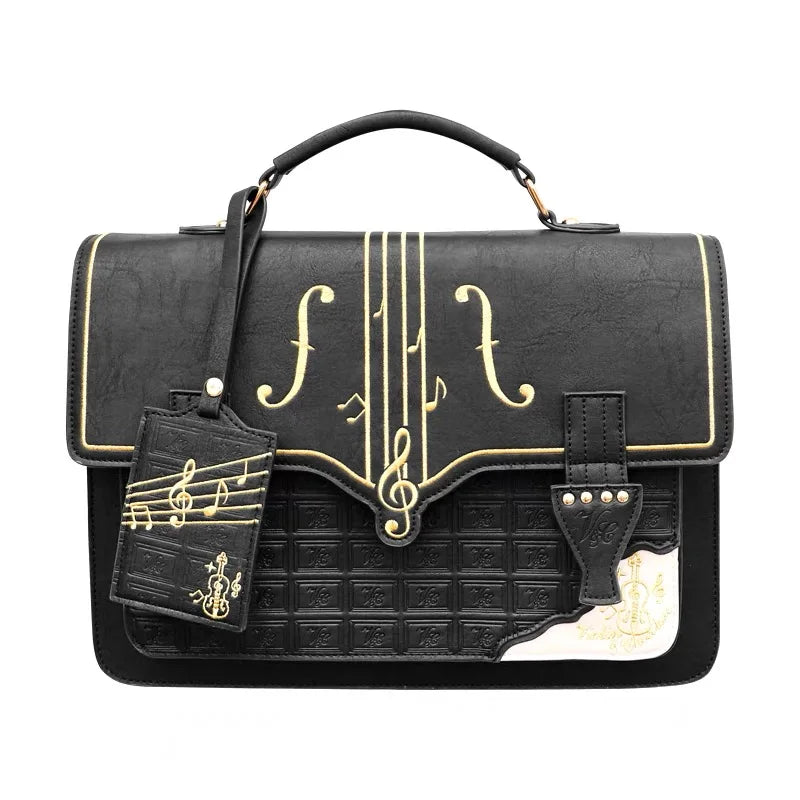 vintage piano hand&shoulder bag