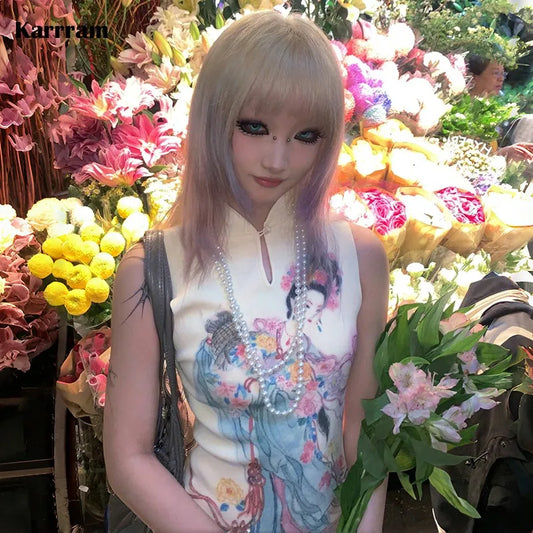 Karrram Japanese elegant sleeveless top