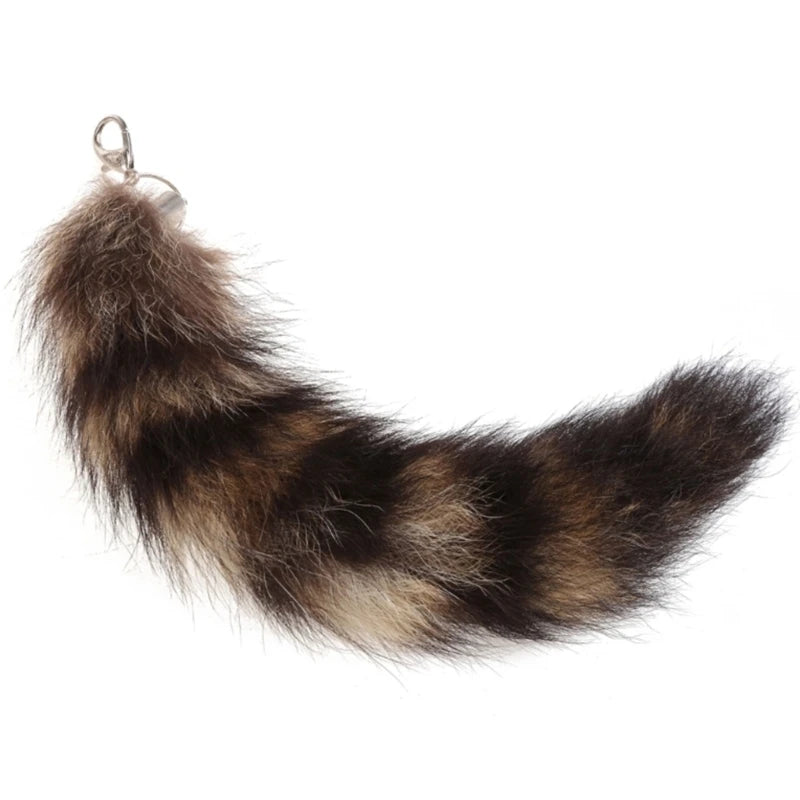 Y2K raccoon tail keychain