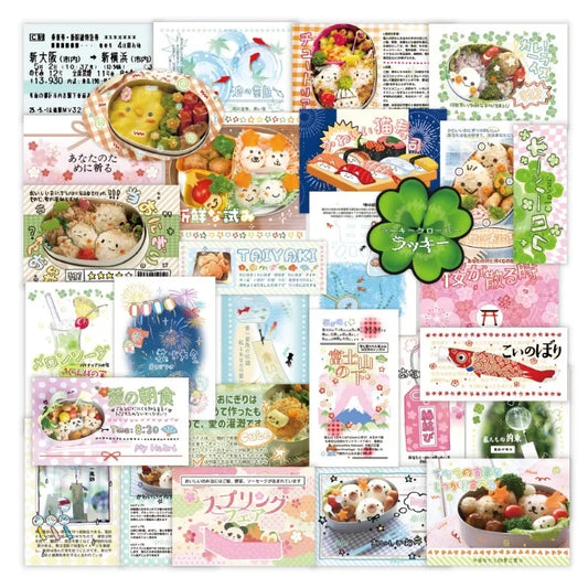 30pcs/set Retro Japanese Snack stickers