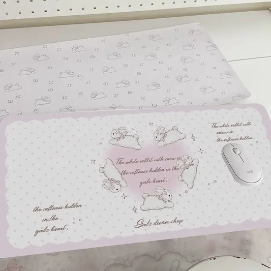 Bunny keyboard mouse pad