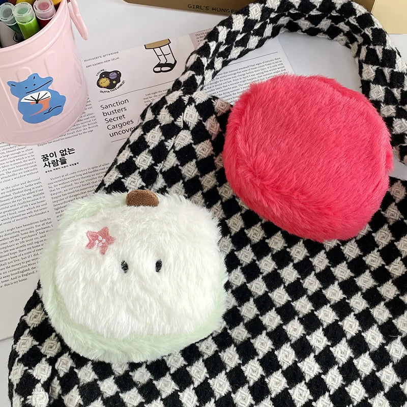 mini apple fluffy jumincore coins purse